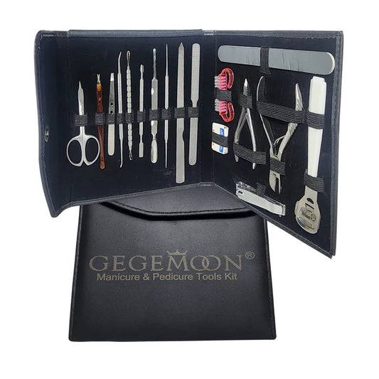 Gege Moon Premium Edition Jumbo Manicure and Pedicure Kit Grooming Kit, Stainless Steel