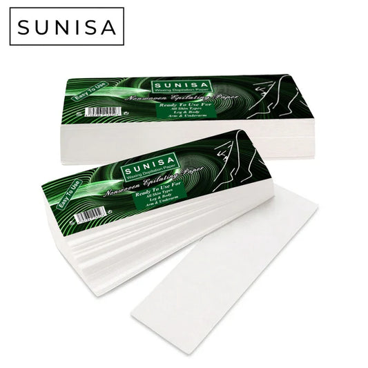 SUNISA Pack of 100 Pcs Beauty Hair Removal Depilatory paper Roll Waxing Nonwoven Epilator Wax Strip Paper
