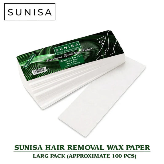 SUNISA Pack of 100 Pcs Beauty Hair Removal Depilatory paper Roll Waxing Nonwoven Epilator Wax Strip Paper