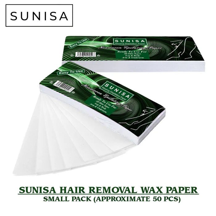 SUNISA Pack of 100 Pcs Beauty Hair Removal Depilatory paper Roll Waxing Nonwoven Epilator Wax Strip Paper