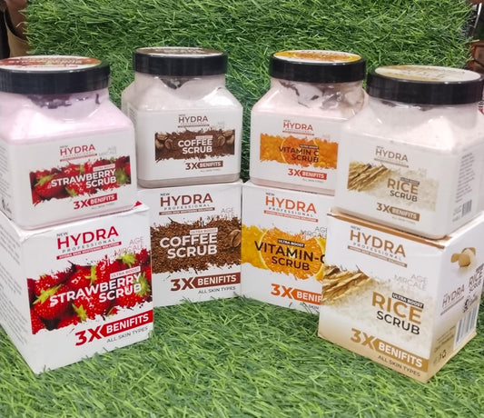 New hydra facial scrub,  4 different colours available. Approx 350gm.