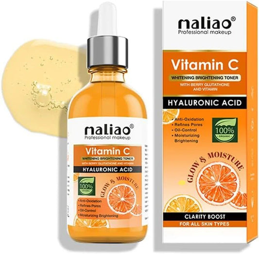 Maliao Vitamin C Whitening Brightening Toner with Berry Glutathione & Hyaluronic Acid (Anti-Oxidation, Refines Pores, All Skin Types)