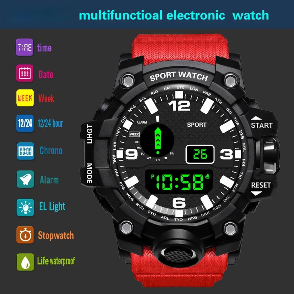 Men's LED Digital Watch Men Sport Watches Fitness Electronic Watch Multifunction Military Sports Watches Clock Kids Gifts