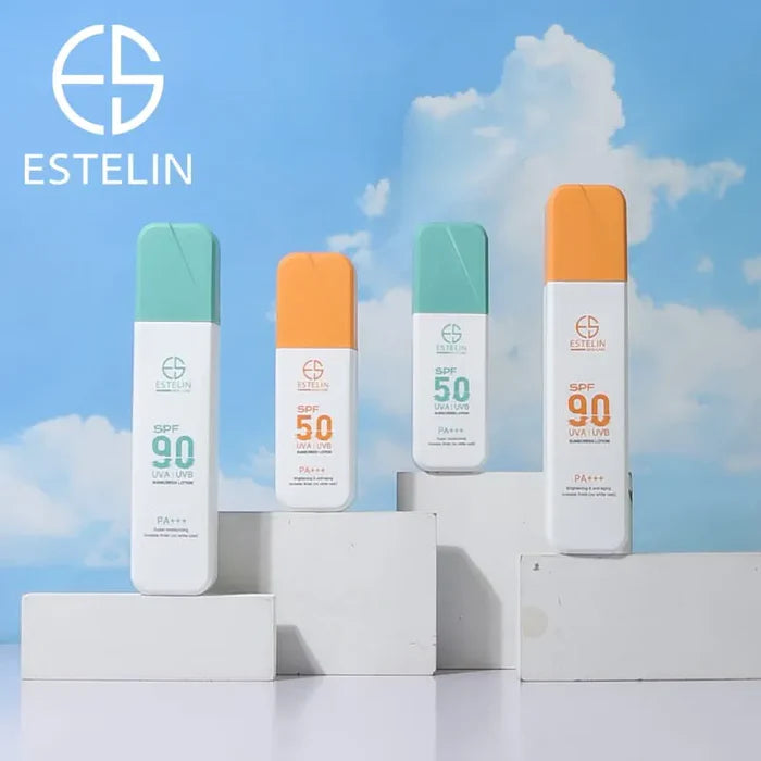 Estelin Brightening & Anti - Aging Invisible Finish (No White Cast) Sunscreen Lotion SPF50 UVA / UVB PA +++- 75G -ES0175