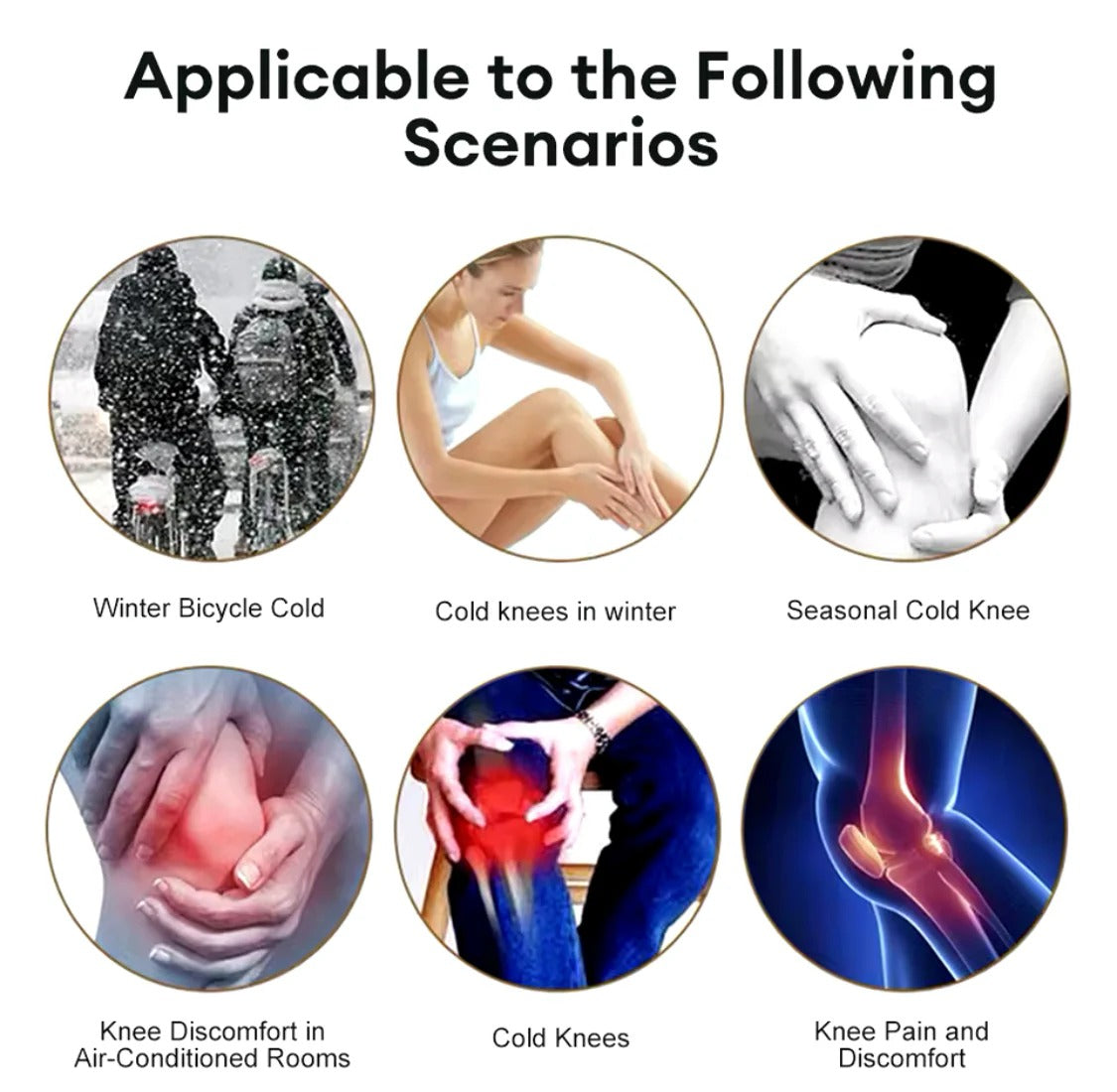 2 PCS Non-Slip Cashmere Wool Knee Pads Leg Warmer with Strap Adjustable for Men & Women