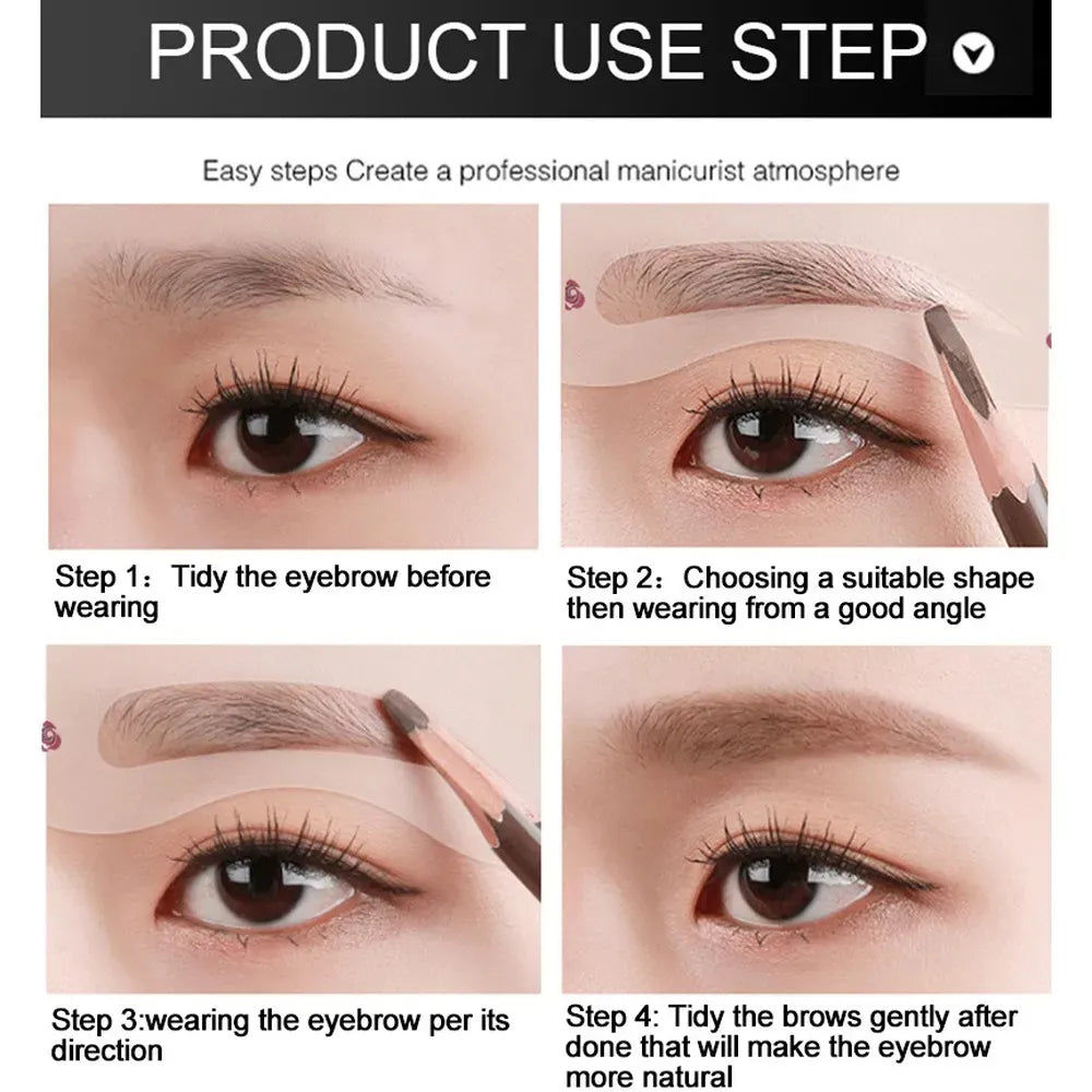 3Pcs Reusable Eyebrow Stencil Set Eye Brow DIY Drawing Guide Styling Shaping Grooming Template Card