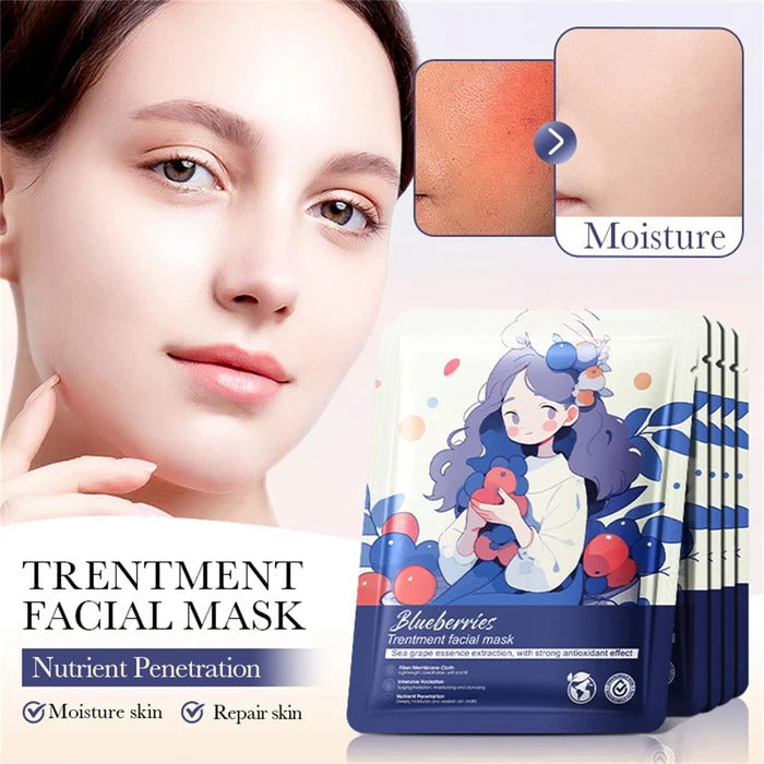 BIOAQUA Plant Fruit Whitening Mask Blueberry Face Sheet Mask 25g