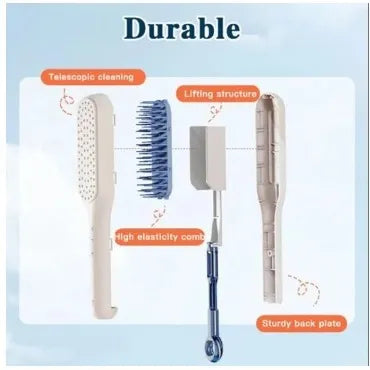 HepaMart Self-Cleaning Anti-Static Hair Brush with Retractable Bristles, Magic One-Click Cleaning, Scalable Rotating Lifting Massage Comb, and Anti-Hair Entangled Features for All Hair Types.