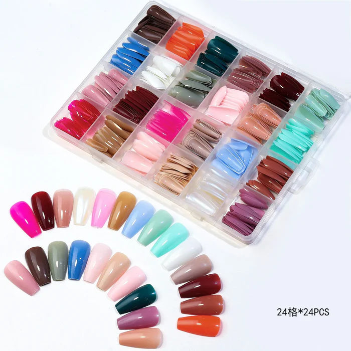 Cosmet.pk 576 Pcs Nails Box Artificial Nails Beautiful Fancy Nails Fake Nails