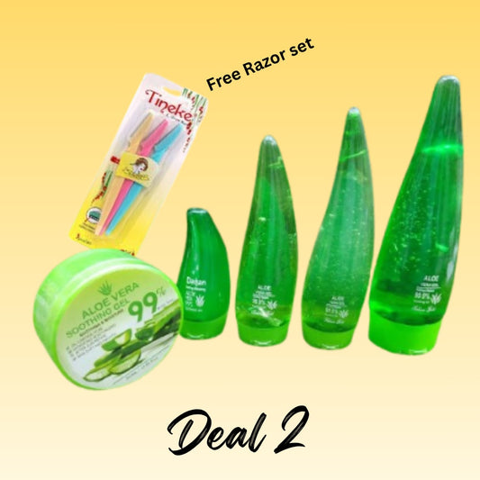 deals 2 Pack of 5 99.9% Naturally & Moisturizing Aloe Vera Gel Face Cleansing Aloe Vera Gel free tinkle (80ml,120ml,160ml,260ml & 300ml Jar)