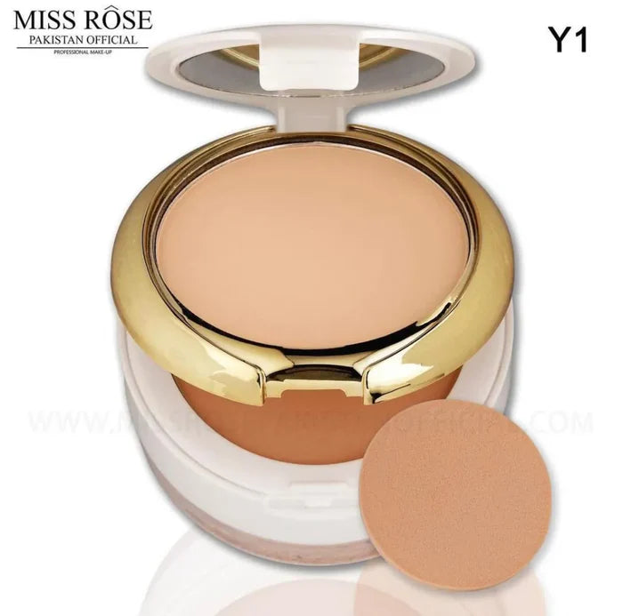 MISS ROSE (3 in 1) Professional 3D Pearl Whitening Compact & Loose Powder 45g
