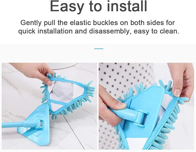 Multifunctional 360 Degree Rotatable Adjustable Microfiber Telescopic Triangle Long Handle Cleaning Mop