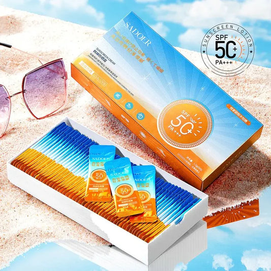 Sadoer Sunscreen Pack Of 5 Strips Portable Facial Efficient UV Protection Isolation For Girls And Women 1.5g*5 SD32476