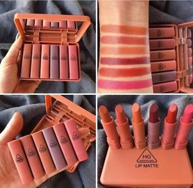 pack of 6 HengFang brand Hot sale 6pcs/set matte lipstick waterproof long lasting lip kit makeup set Pigment Velvet
