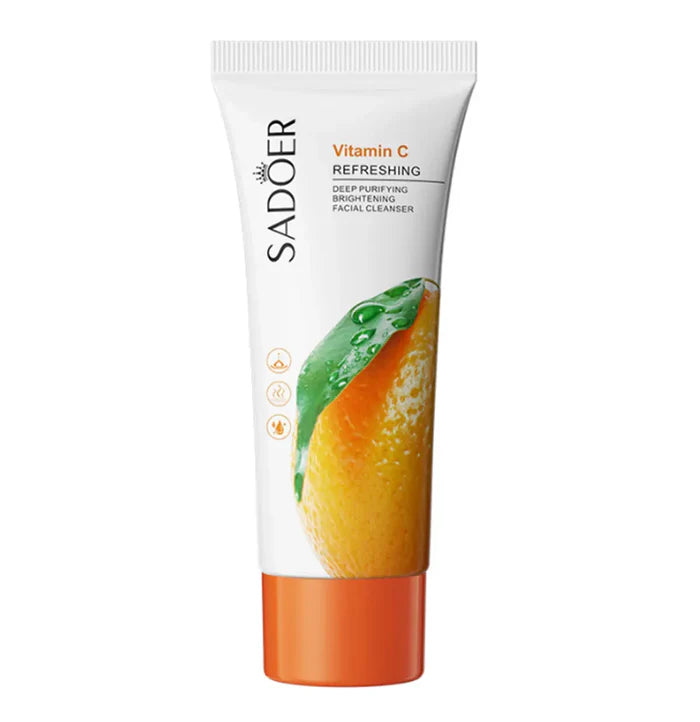 Sadoer Vitamin C Refreshing Facial Cleanser Whitening Brightening & Moisturizing Cleansing Foam Face Wash 100g SD36544