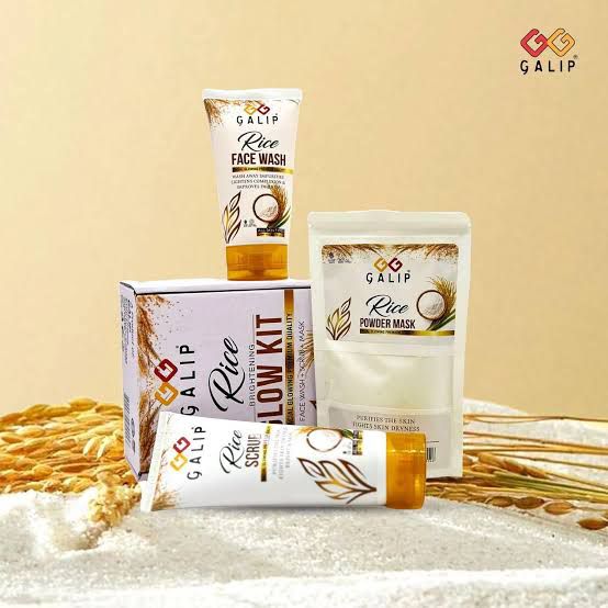 Galip Rice Brighting Glow Kit  3in1 Face Wash + Scrub + Mask