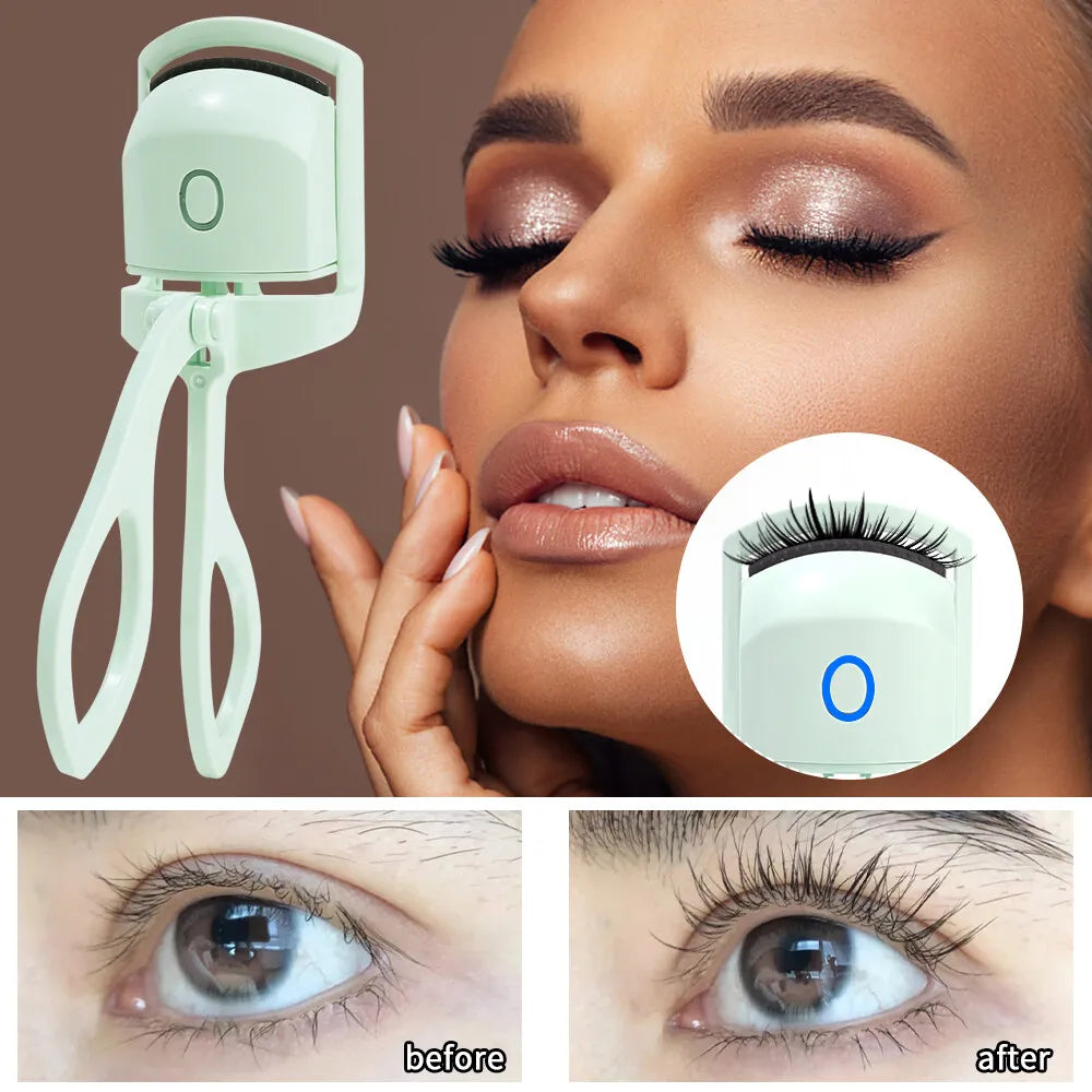 1PC Portable Electric Heated Eyelash Curler Comb Eye Lash Perm Long Lasting Eyelashes Curls Thermal Eyelash Curler Makeup Tools