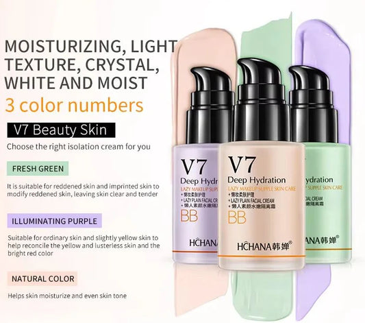 HCHANA Lazy Beauty Cream Whitening Face Primer Makeup Base Moisturizing Brightening Foundation Liquid