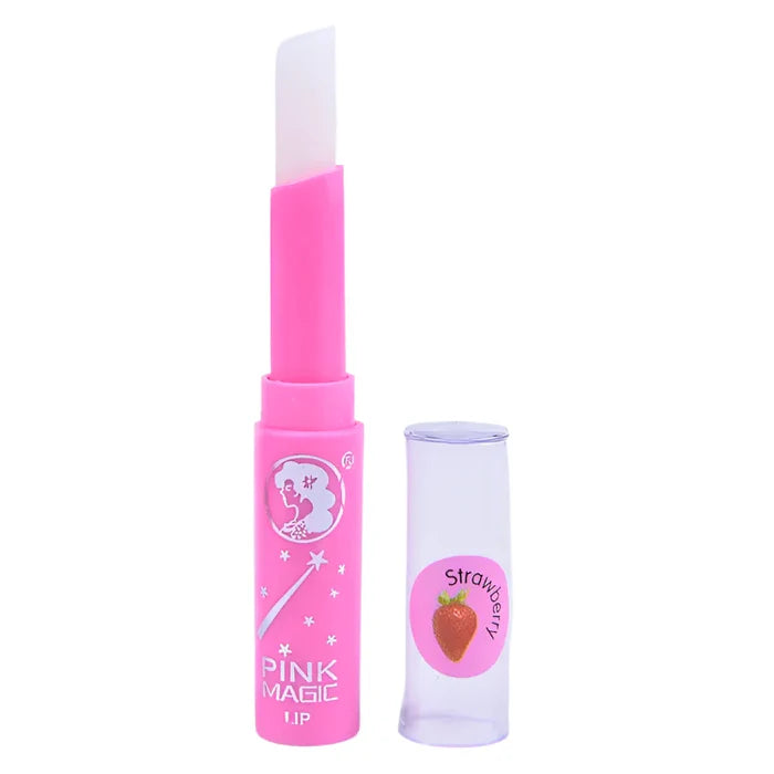 New long lasting strawberry flavor fruit juice vitamin C changeable color lipsticks pink magic lipstick
