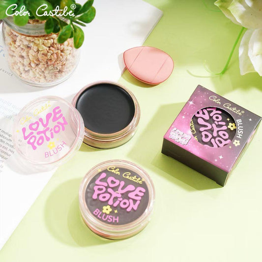 Color Castle  Highly Pigment Black Color-Changing Vegan Blush Palette Long-Lasting Magic Blush Cute Packaging Cream