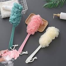 COSMET PK Back Scrubber for Shower, Long Handle Bath Sponge Shower Brush, Soft Nylon Mesh Back Cleaner Washer, Body Bath Brush for Women and Men, Bathroom Shower Accessories