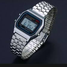 Vintage Silver Classic Digital Wrist Watch