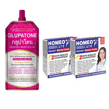 Glupatone Extreme Strong Whitening Emulsion Ultra Plus GS-120 + Homeo Cure Beauty Cream