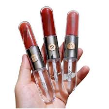 Double-headed Moisturizing Long Lasting Waterproof Non-stick Cup Lipstick Mirror Crystal Glossy Lip Gloss , glossy lip gloss korean , lip gloss , transparent lip gloss , liquid lipsticks