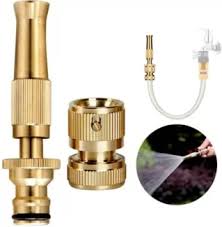 Brass Adjustable Spray Hose Nozzle High Pressure Straight Copper Nozzle For Car Wash Watering Flower For Garden Hose