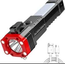 Portable USB Rechargeable LED Flashlight With Hammer Torch Waterproof