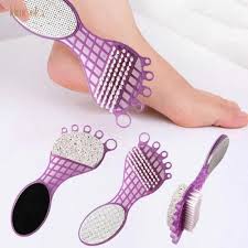 4 In 1 Multi Use Pedicure Paddle Brush - 4 Step Pedicure (Cleanse, Scrub, File And Buff)