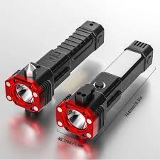Portable USB Rechargeable LED Flashlight With Hammer Torch Waterproof