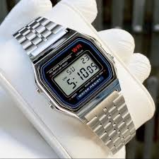 Vintage Silver Classic Digital Wrist Watch