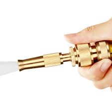 Brass Adjustable Spray Hose Nozzle High Pressure Straight Copper Nozzle For Car Wash Watering Flower For Garden Hose