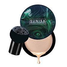 "Makeup Combo featuring Sunisa Air Cushion Foundation, Eyeshadow Palette, and Benefit Bene Tint".