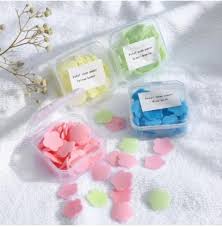 Portable Mini Body Washing Bath Test Tube Confetti Foaming Flower One time Paper Soap Slice , paper soap for school
