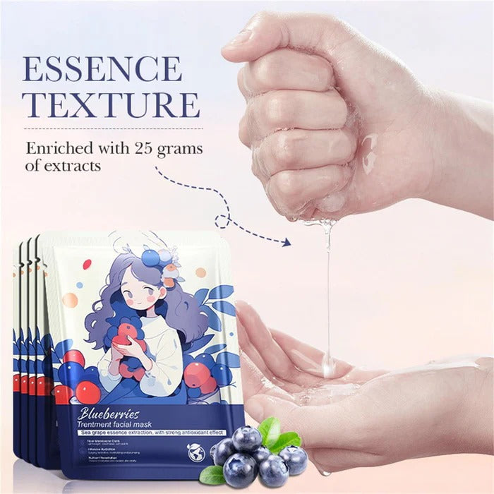 BIOAQUA Plant Fruit Whitening Mask Blueberry Face Sheet Mask 25g