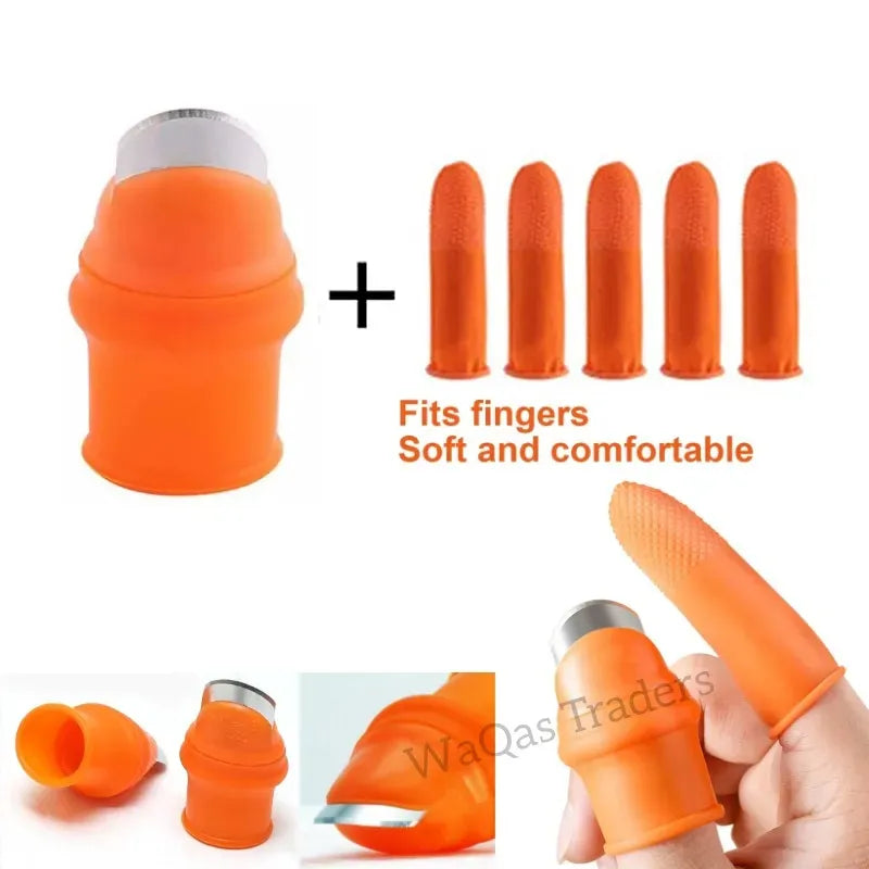 Multi-Purpose Silicone Thumb Knife Finger Protector Vegetable Harvesting Knife Plant Blade Scissors Cutting Rings Garden Gloves