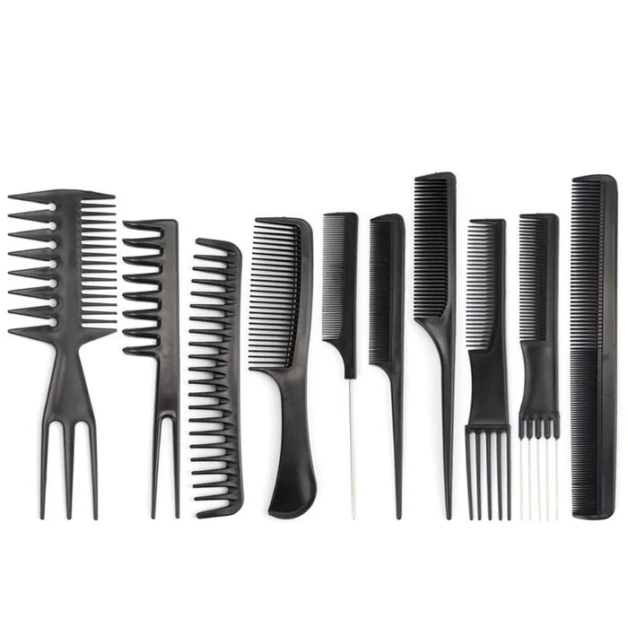 Julystar 10pcs Styling Tools Hair Care 10pcs/Set Professional Hair Brush Comb Salon Barber Anti-static Hair Combs Set