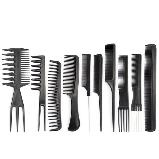 Julystar 10pcs Styling Tools Hair Care 10pcs/Set Professional Hair Brush Comb Salon Barber Anti-static Hair Combs Set