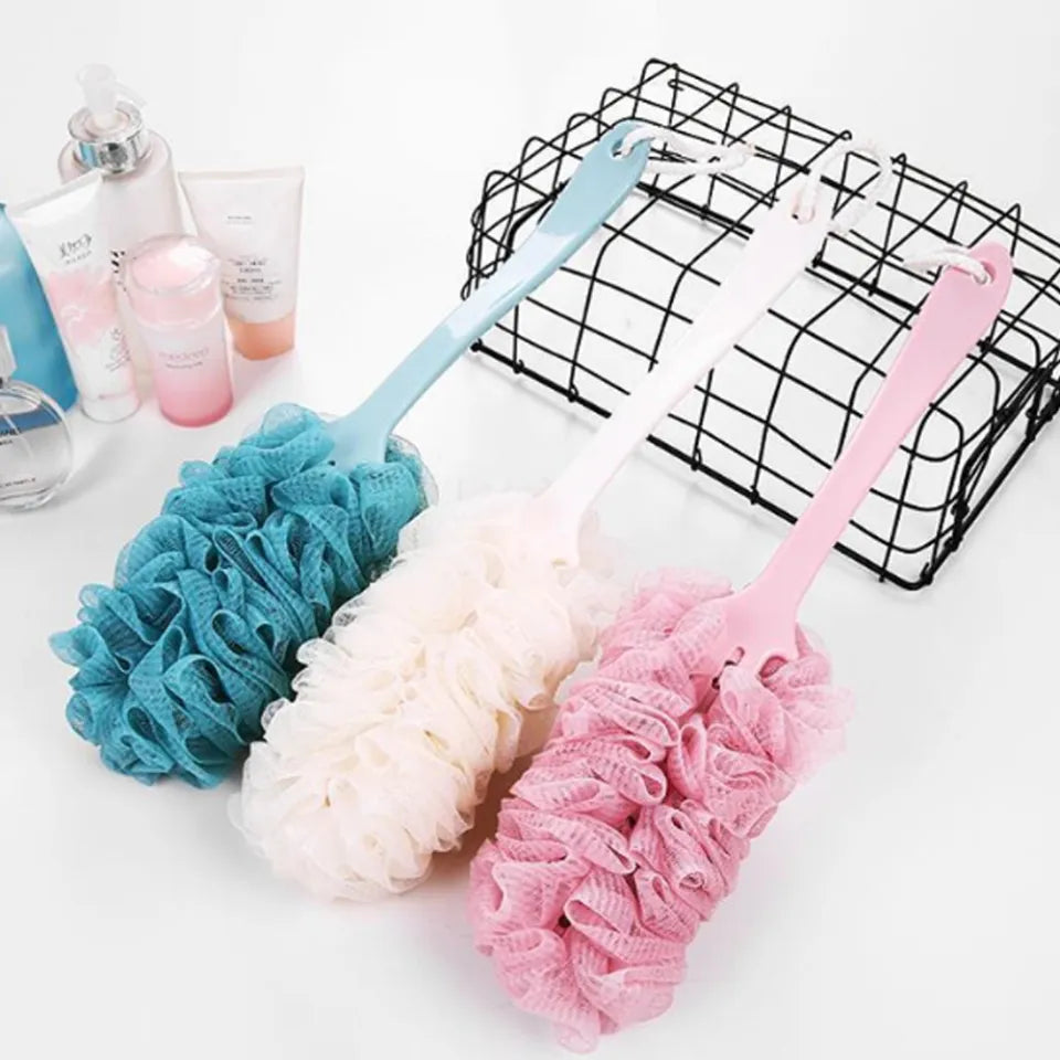 COSMET PK Back Scrubber for Shower, Long Handle Bath Sponge Shower Brush, Soft Nylon Mesh Back Cleaner Washer, Body Bath Brush for Women and Men, Bathroom Shower Accessories