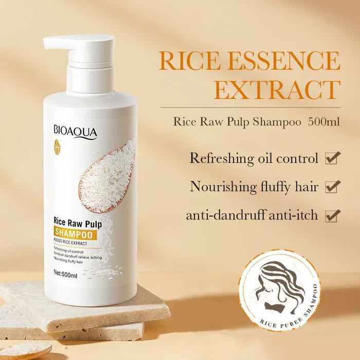 Bioaqua Rice Anti-Hair Loss Strengthening & Moisturizing Hair Cleansing Shampoo 500ml BQY51827