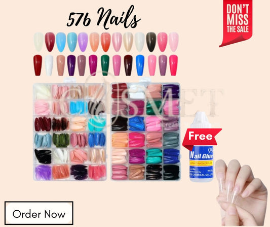 576 NAILS + FREE NAIL GLUE