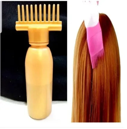 Pack of 1 comb bottle with extra seal cap for oil Volume 150ML Material Plastic Empty Hair Oil Bottle with Comb & Extra Seal Cap Stable & Durable to Use. Hair Oil Applicator Comb Bottle is Made of Quality Material Easy to Use Hair Comb Bottle Mult