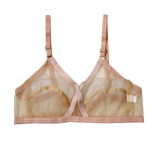 Pack Of 2 Non-Padded & Non-Wired Cotton Full Cover Full Net Transparent Bra