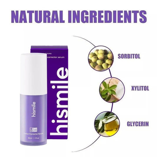 Hismile v34 Colour Corrector Serum Purple Teeth Whitening & Stain Removal