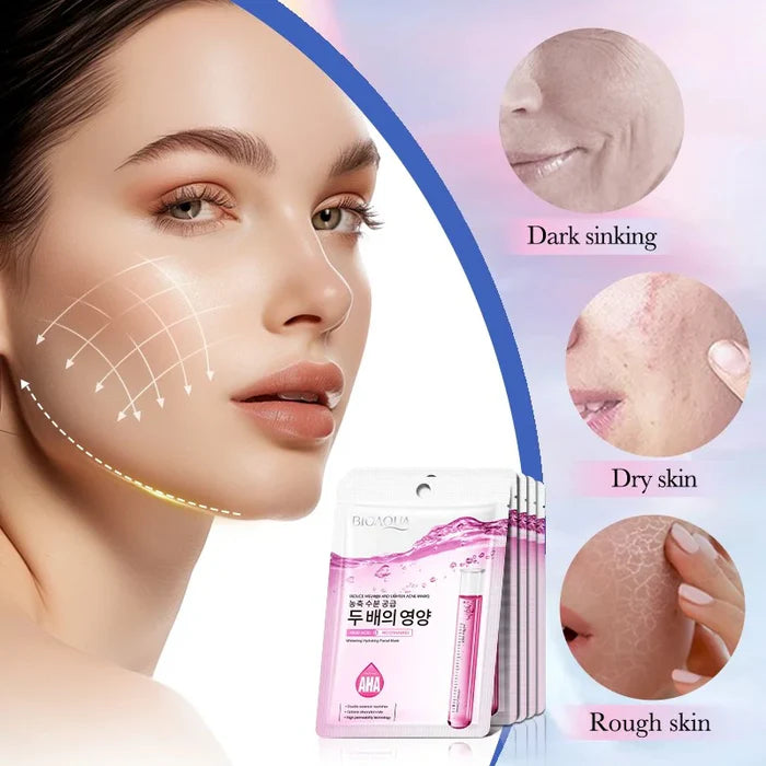 BIOAQUA 1 Piece Fruit Acid Nicotinamide Whitening Hydrating Face Sheet Mask