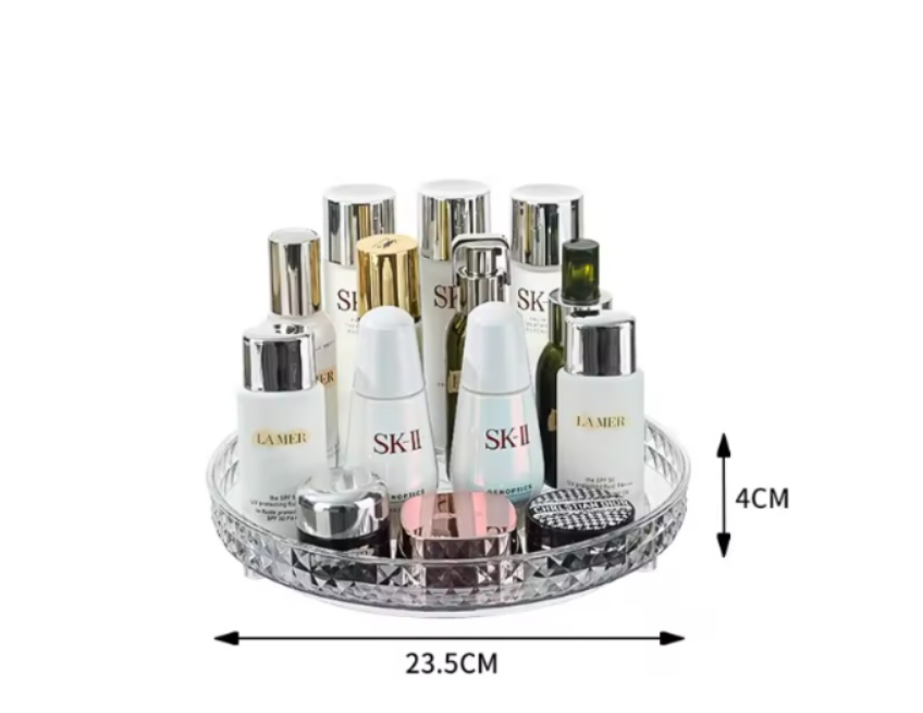 Luxury Dressing Table Cosmetic Rotating Storage Shelf Box Bathroom Desktop Shelf Perfume Skin Care Product Shelf Tray Shelf