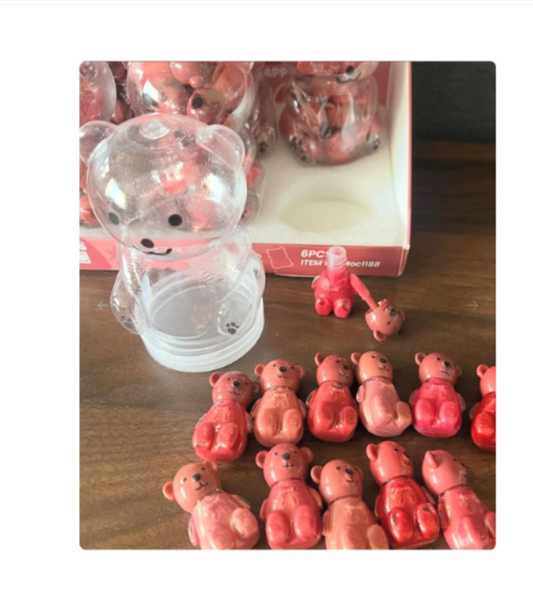 Bear 12pcs Bear Mini Lip Gloss Jar
