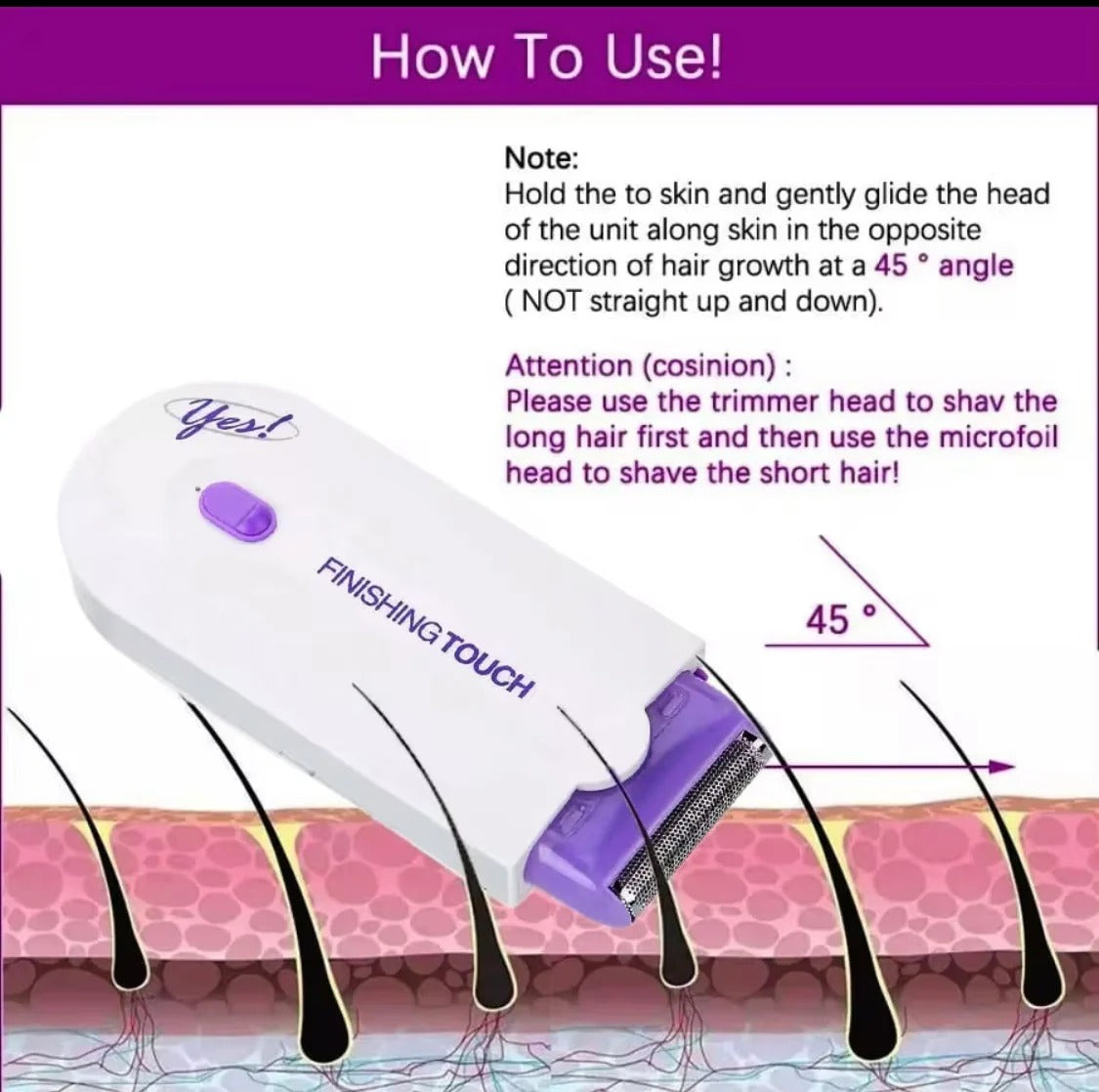 Professional Women Facial, Leg, Bikini, Hands, Body Electric Shaver Hair Removal Device